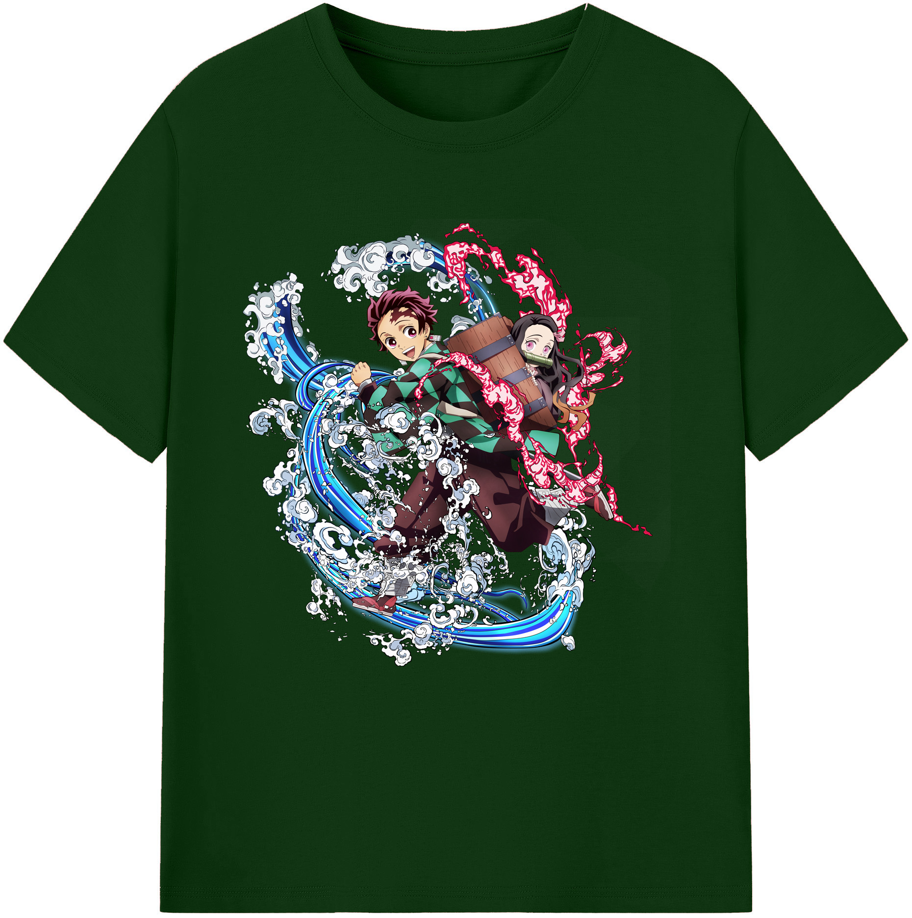 （画像用） 鬼滅の刃（きめつのやいば）竈門 禰󠄀豆子／かまど ねずこ Kamado Nezuko 綿100％半袖Tシャツ（フロントプリント）